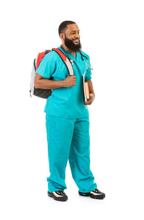 Extensive series of an African American Doctor with props, in vairous poses.の写真素材