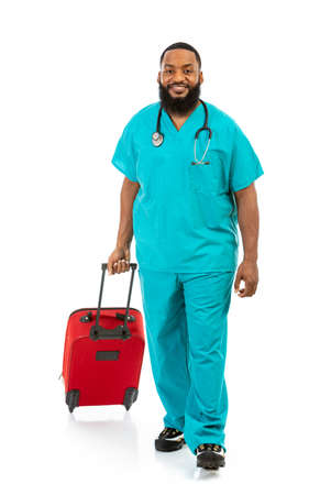 Extensive series of an African American Doctor with props, in vairous poses.の写真素材