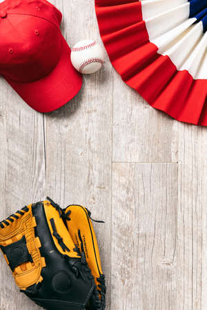 Image with copyspace, good for baseball or summer themed design and advertising.の写真素材