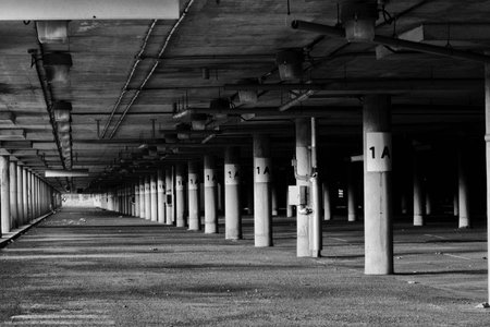 Abandoned parking lotの写真素材
