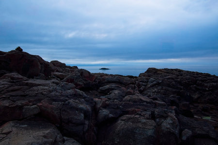 An island along the Nova Scotia coast of the Bay of Fundy.の写真素材