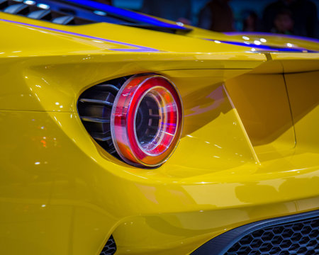 2016 Ford GT in Yellow, close detal.
