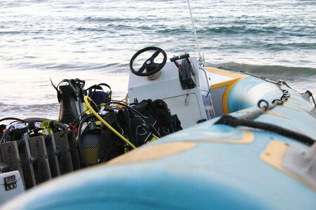Dive boat waiting to go outの写真素材