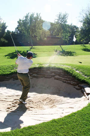 Playing from the bunkerの写真素材