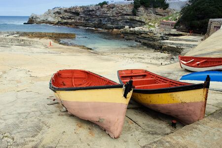 Derelict boats on Hermanus Harbour, South Africaの写真素材