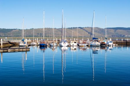 Boats at Knysna Harbour, South Africaの写真素材