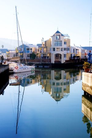 Boats at Knysna Harbour, South Africaの写真素材