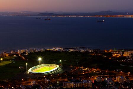 Veiw at night of Cape Town, South Africaの写真素材