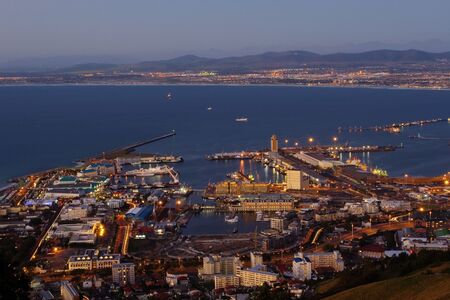 Veiw at night of Cape Town, South Africaの写真素材