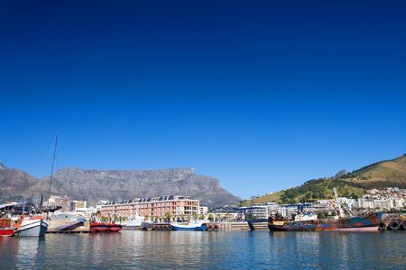 Boats at Cape Town Harbour, South Africaの写真素材
