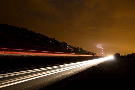 highway and lightning