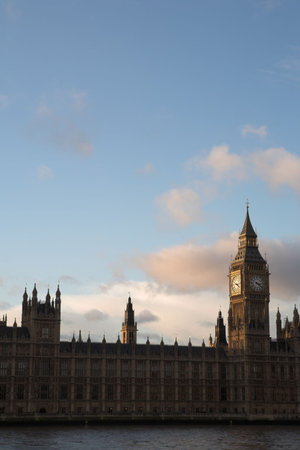 The buildings of the House of Parliament and Big Ben - Copy Space