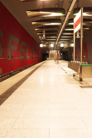 A underground train station
