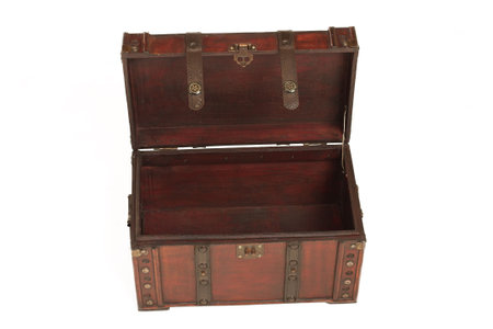 open treasure case on white background