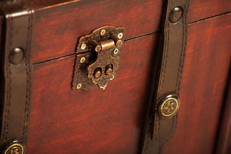 open treasure case on white backgroundの写真素材