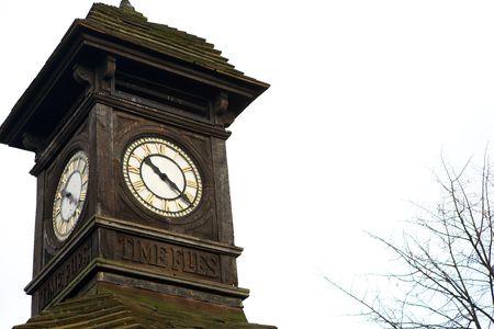 Tower and clock in London.  copy space.の写真素材