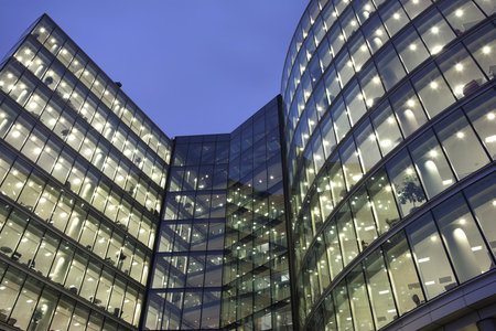 Office block at nighttime.