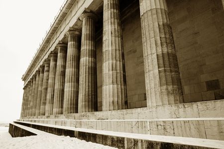 Pillars in Regensburg, sepiaの写真素材