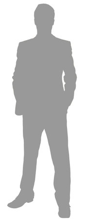 Businessman standing with hands in his pocketsの写真素材