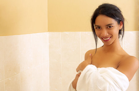  woman in a bath. 