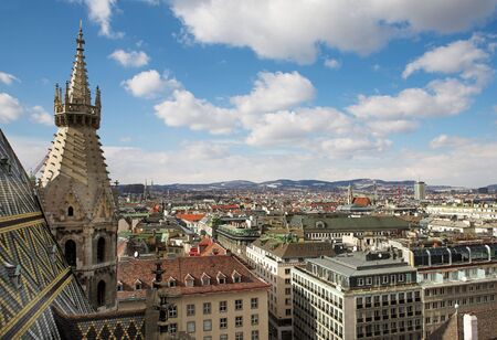 The Vienna Skyline and St Stephens DOM Towerの写真素材