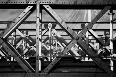 The Charring cross railway bridge girders - Black and White