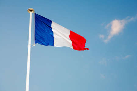 Waving French Flagの写真素材