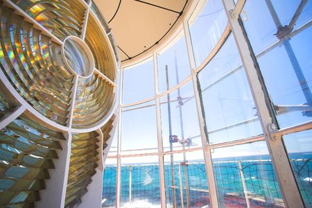 Inside the Slangkop Lighthouse at Kommetjie, Western Cape. The Tallest Lighthouse in South Africaの写真素材