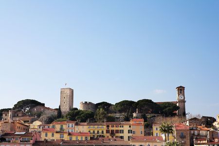 The skyline from the harbour square in Cannes, Franceの写真素材