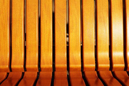 Light brown color wooden bench texture with copy space