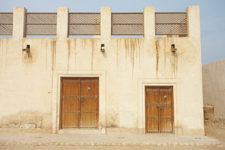 Empty buildings in the desert town of Al Wakrah  Al Wakra , Qatar, in the Middle Eastの写真素材