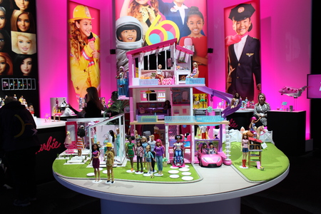 New York City, New York USA - February 18, 2019: Toy Fair New York Barbie Dolls on displayのeditorial素材