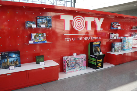 New York City, New York USA - February 16, 2019: Toy Fair New York signageのeditorial素材
