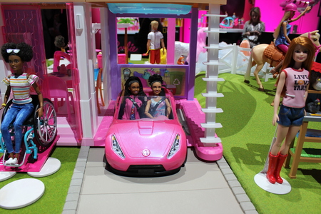 New York City, New York USA - February 18, 2019: Toy Fair New York Barbie Dolls on displayのeditorial素材