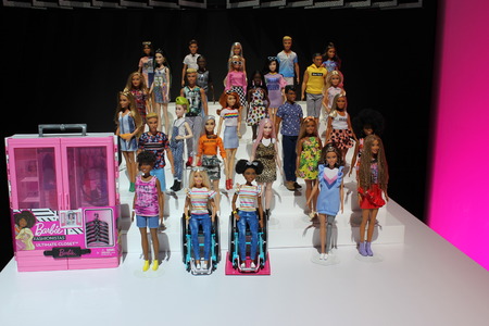 New York City, New York USA - February 18, 2019: Toy Fair New York Barbie Dolls on displayのeditorial素材