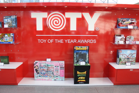 New York City, New York USA - February 16, 2019: Toy Fair New York signageのeditorial素材