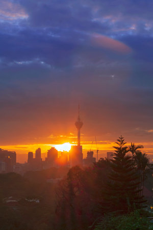 The sun rise look with kl tower ..