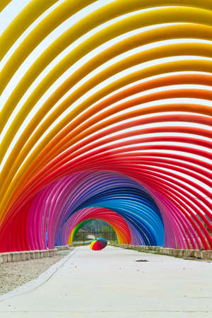 the colorful rainbow walkway of Elimina Valley Park ,Shah Alam Selangor..picture are taken at 5th march 2020のeditorial素材