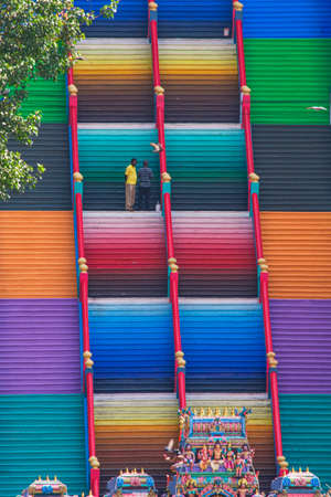 colorful staircase of batu caves selangor, malaysiaのeditorial素材