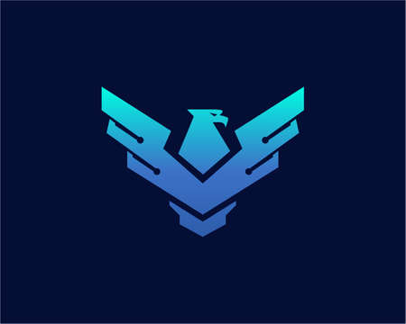 Eagle Tech Logo Template Design Vector, Emblem, Design Concept, Creative Symbol, Iconのイラスト素材