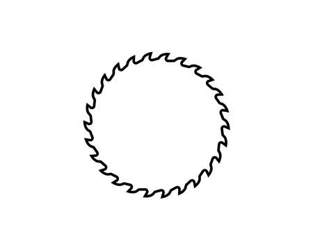 Saw illustration logo icon with a minimalist outlineのイラスト素材