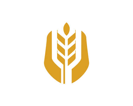 Rice and wheat logo template suitable for businesses and product names. This stylish logo design could be used for different purposes for a company, product, service or for all your ideas.のイラスト素材
