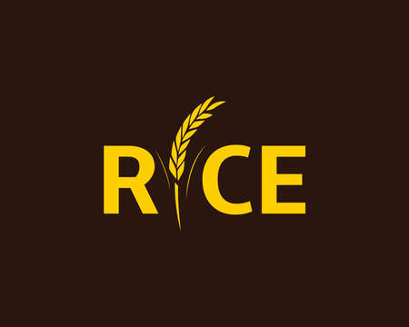 Rice and wheat logo template suitable for businesses and product names. This stylish logo design could be used for different purposes for a company, product, service or for all your ideas.のイラスト素材