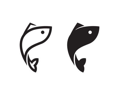 Fish logo template suitable for businesses and product names. This stylish logo design could be used for different purposes for a company, product, service or for all your ideas.のイラスト素材