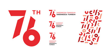 Anniversary Logo of Republic of Indonesia Independence. 76 Years of Independence of Republic of...