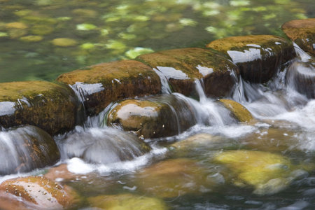 Water cascading over rocks
