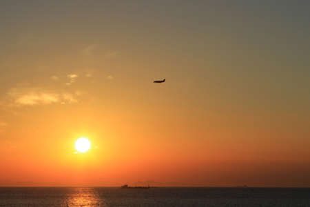 sunset of seaの写真素材