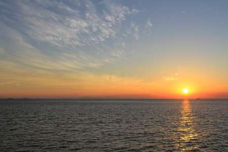 sunset of seaの写真素材
