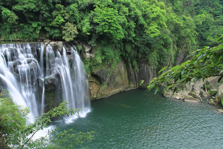 Shifen waterfallの写真素材