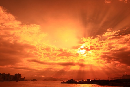 habour Sunsetの写真素材